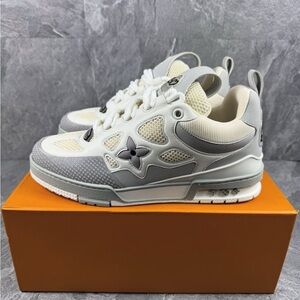 Stylish Gray and Cream Sneakers